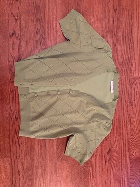 Grace Karin Olive Green Scalloped Knit Top